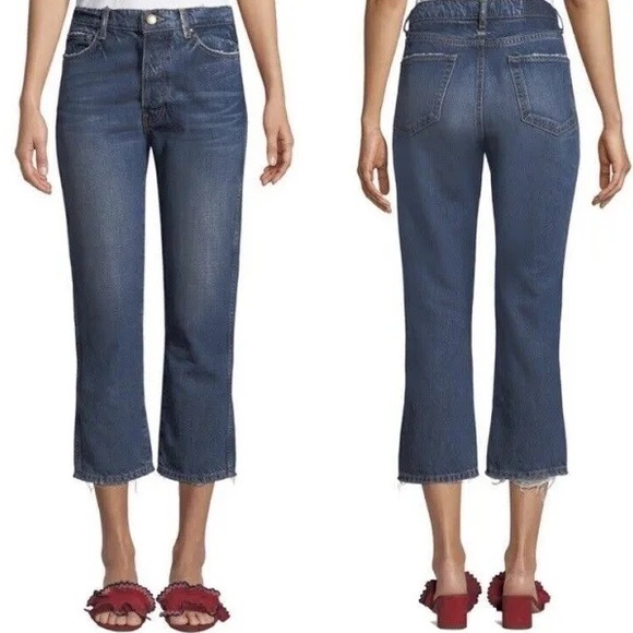 THE GREAT. Denim - The GREAT The Gent Button Fly Cropped Jeans Size 25 Trendy Stylish Effortless